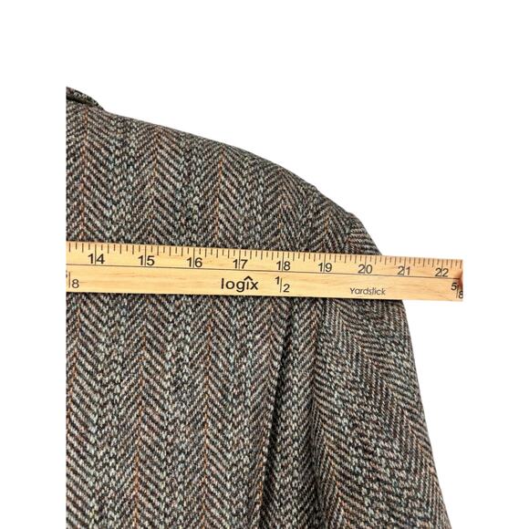 Vintage Harris Tweed Wool Jacket Western Hunting Box Pleat Martingale Belt 40 - Picture 4 of 11